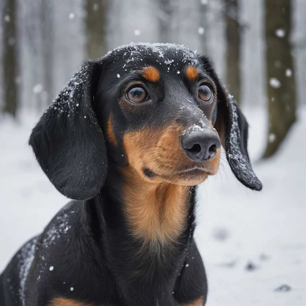 Male aesthetic dog names like Finn, Bear, and Dash resonate with the natural beauty of a forest, as shown by the dog surrounded by trees