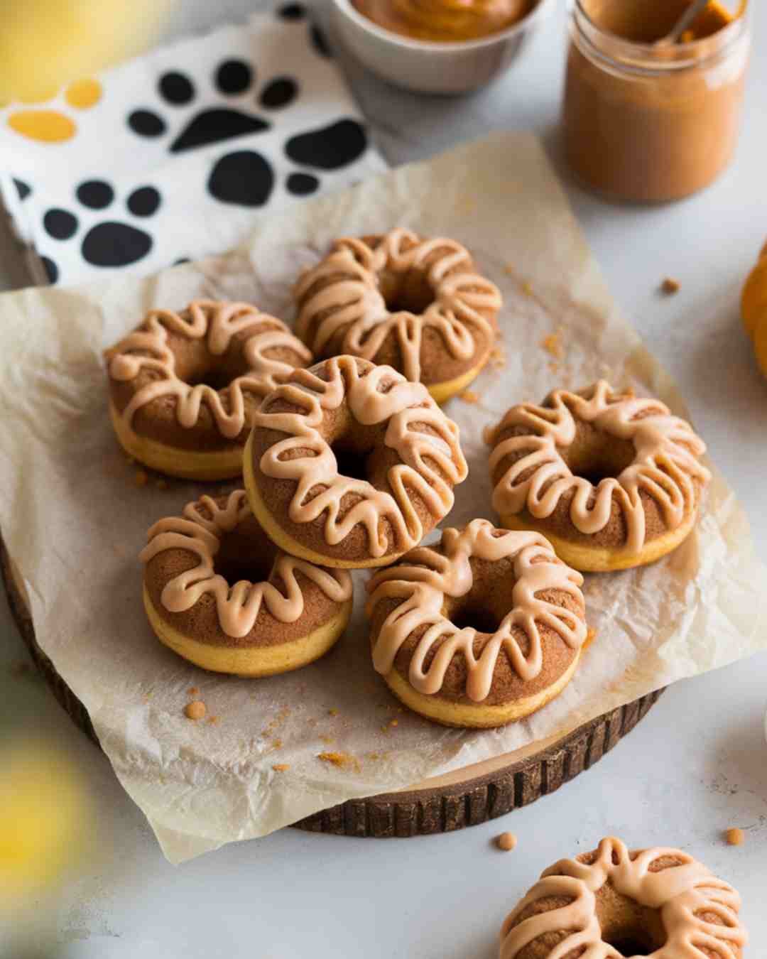 Peanut Butter and Pumpkin Dog Donuts