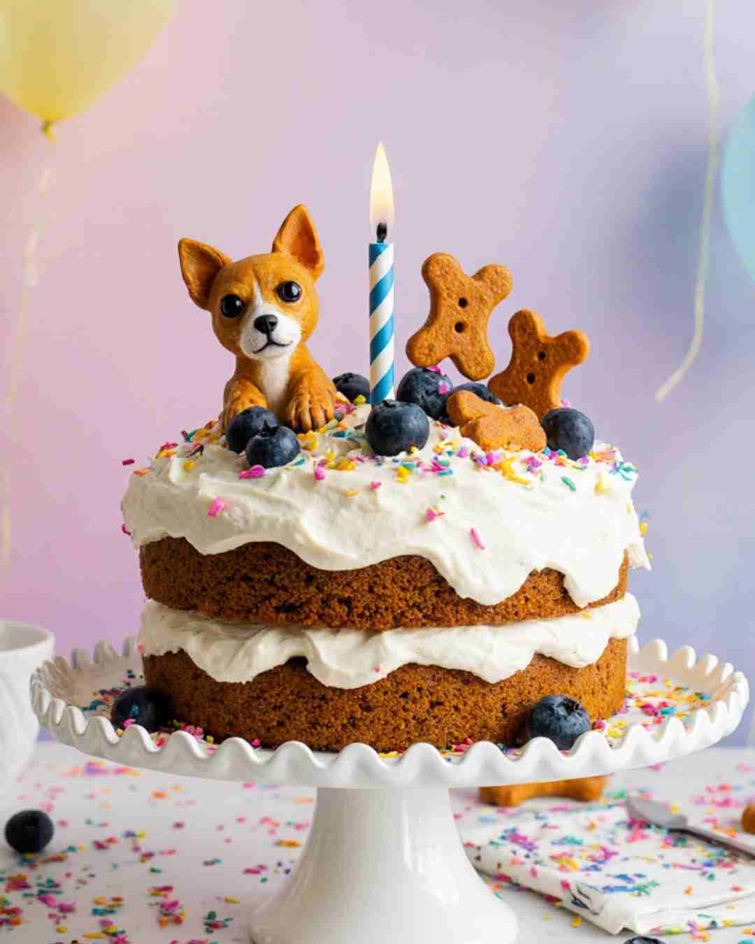 Dog Birthday Cake with Yogurt Frosting