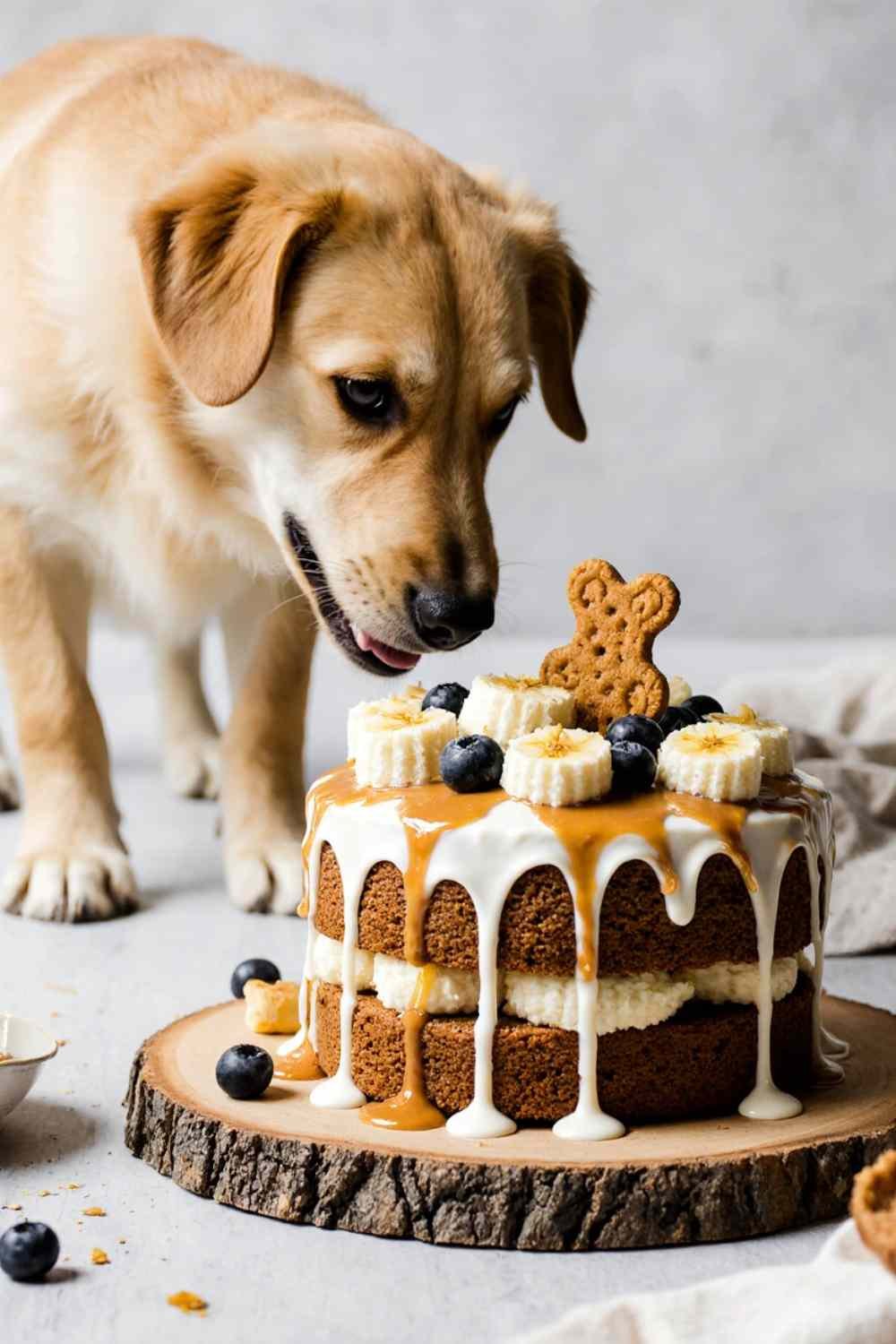 homemade peanut butter dog cake